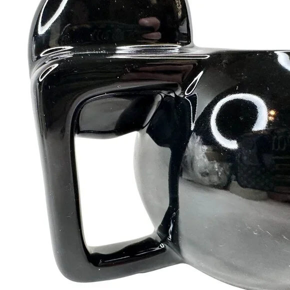 Vintage Disney Mickey Mouse Ceramic Mug W/ Spoon‎ Black & White 3D Ears D Handle - Picture 11 of 16